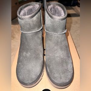 Brand New UGG Classic Femme Mini Snow Boots Gray Size 5